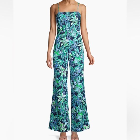 Lilly Pulitzer Nila Jumpsuit Take It Or Leaf It Engineered - Picture 10 of 11